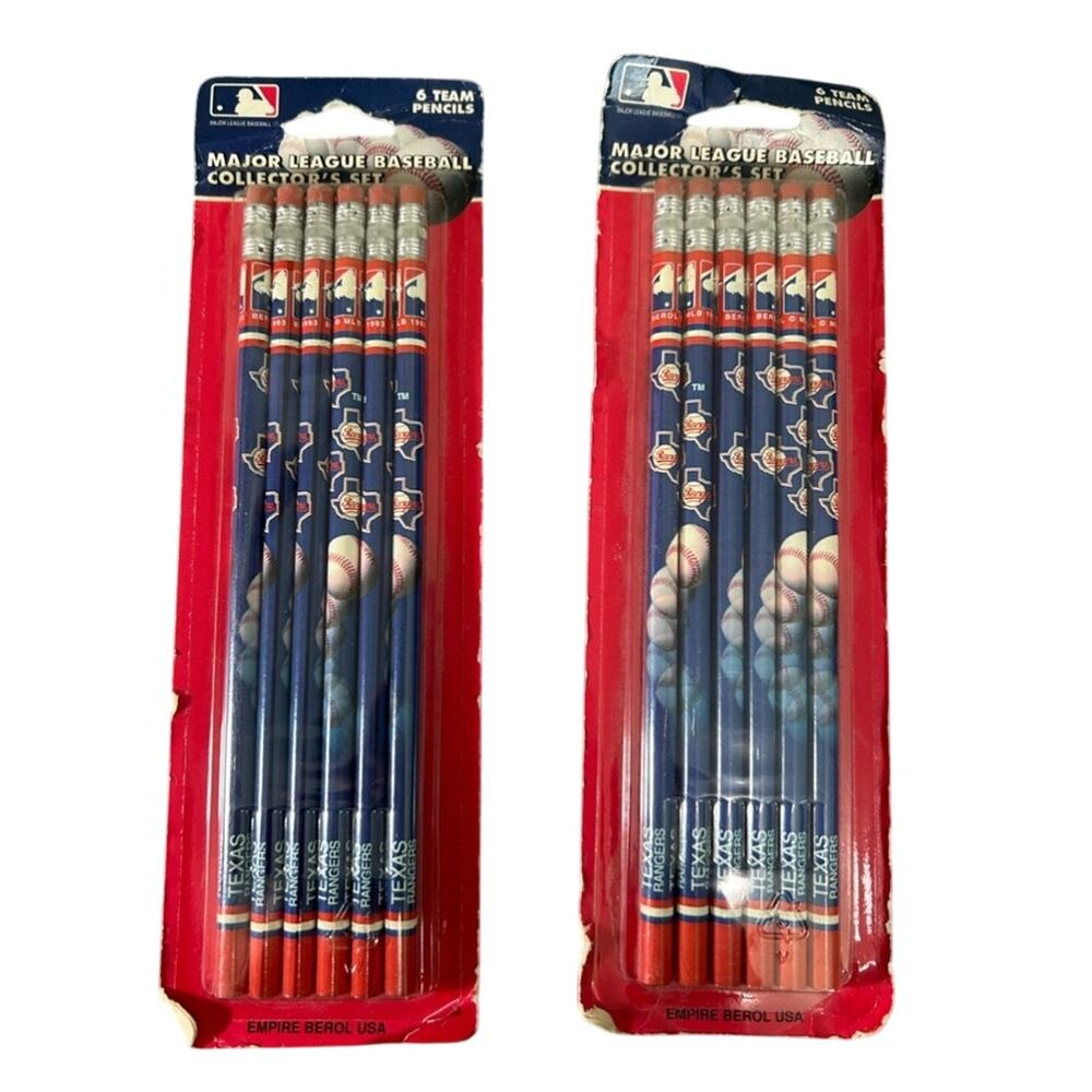 1993 Texas rangers MLB- unopened pencil sets- two packs - packaging has wear